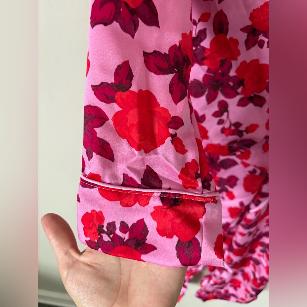 Loft Ladies Pjs Set Sleep‎ Wear Rose Blush SzSmall Soft Satin Feel NWOT - Picture 7 of 12